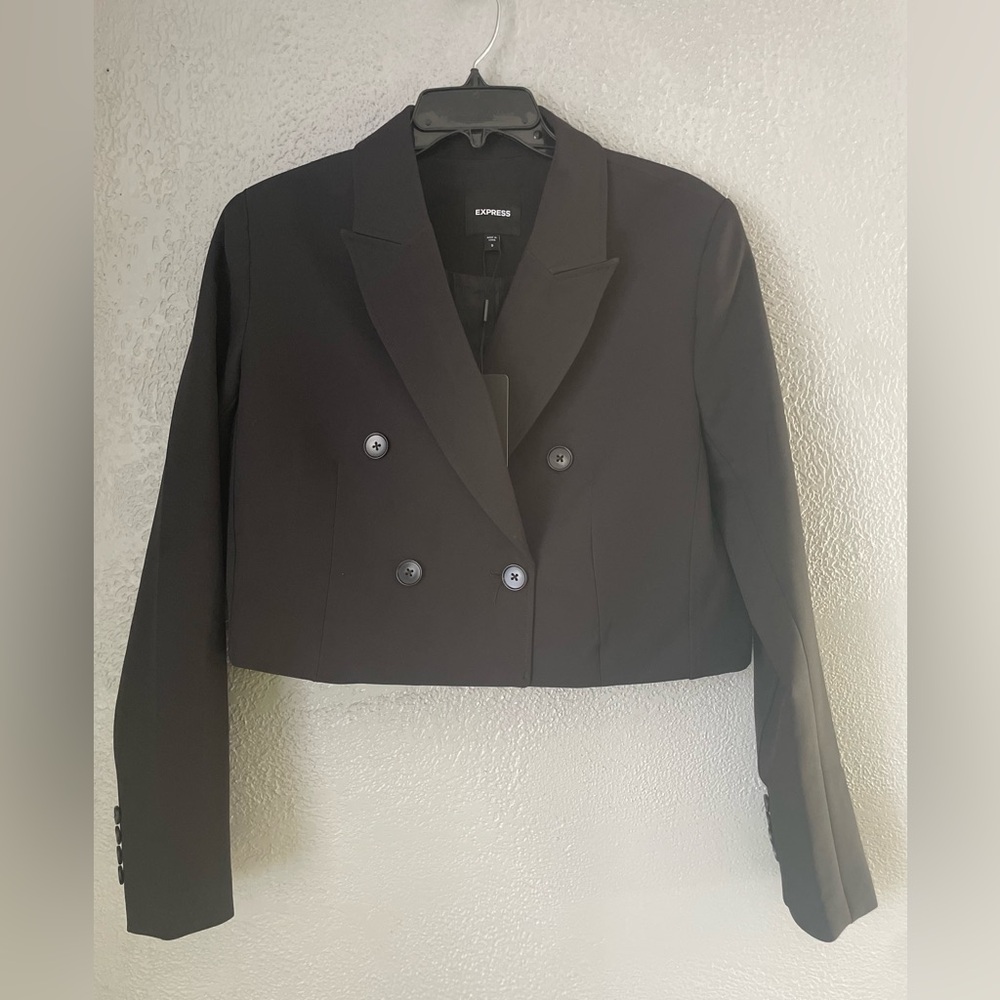 Express Cropped Double-Breasted Blazer Jacket - B… - image 1
